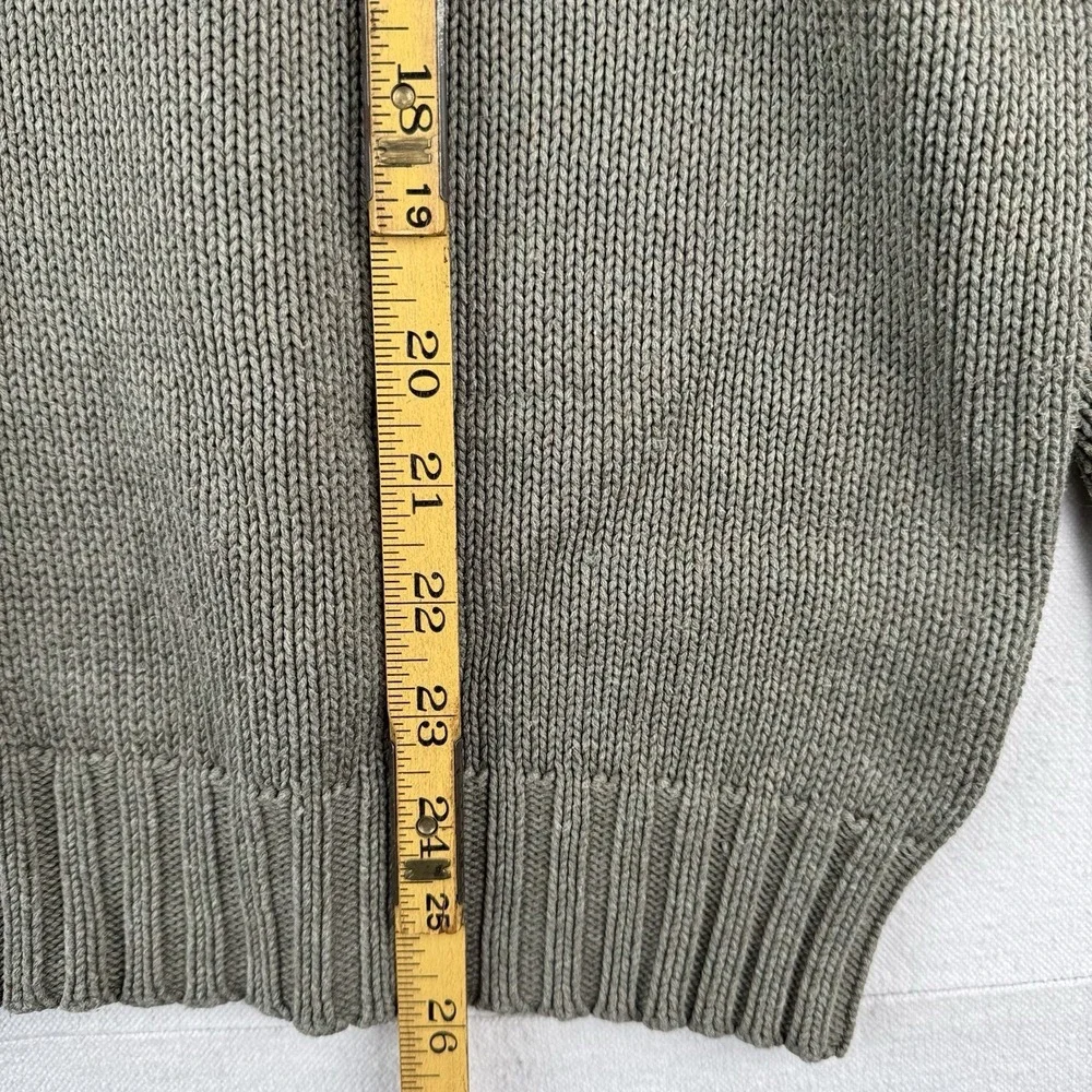 90s Vintage Polo Ralph Lauren Men's M Olive Marled Knit Sweater 100% Cotton - Picture 12 of 14